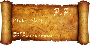 Plutz Pál névjegykártya